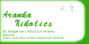 aranka nikolics business card